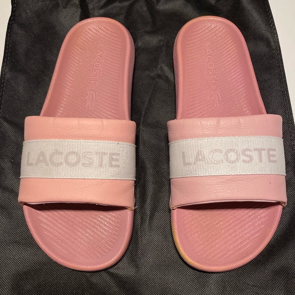 Lacoste Light Pink Slide Sandals